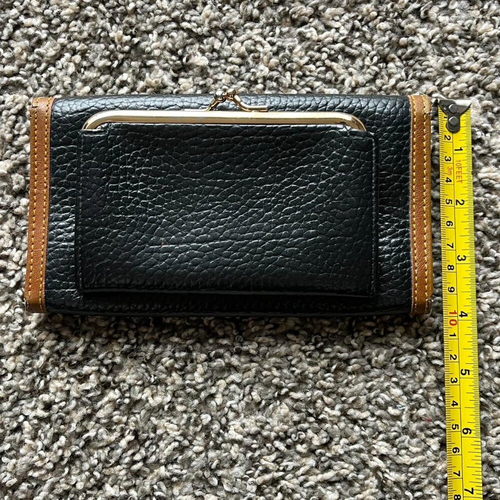 Vntage Dooney Bourke Black Pebbled Genuine Leather Trifold Wallet Classic Unisex - Picture 8 of 8